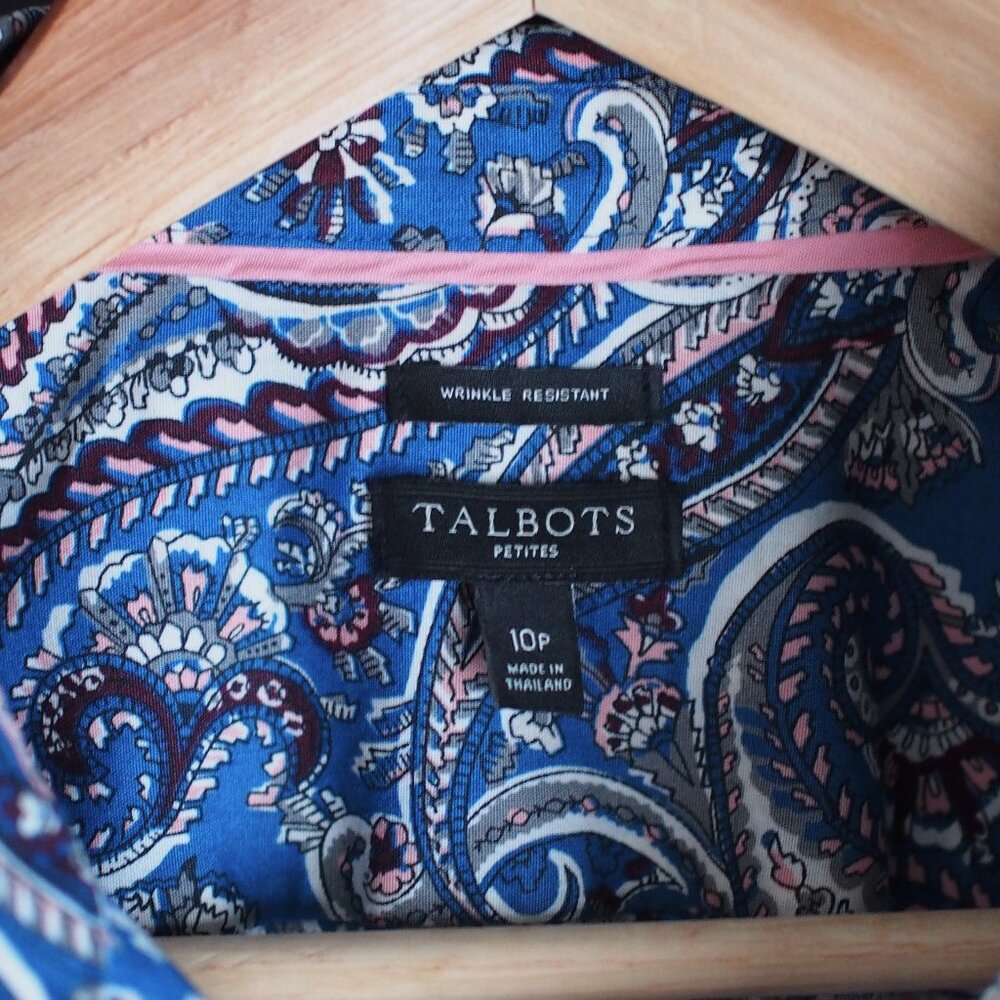 Talbots | Cotton Paisley Long Sleeve Shirt - Picture 2 of 5